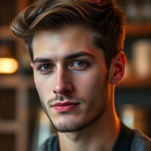 Portrait of Jasper Blackwood, co-founder and head barista, focused and smiling slightly.